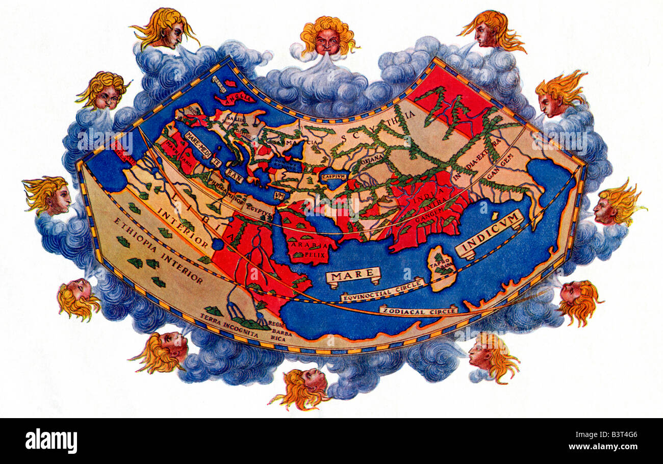 Ptolemy's Map Stock Photo