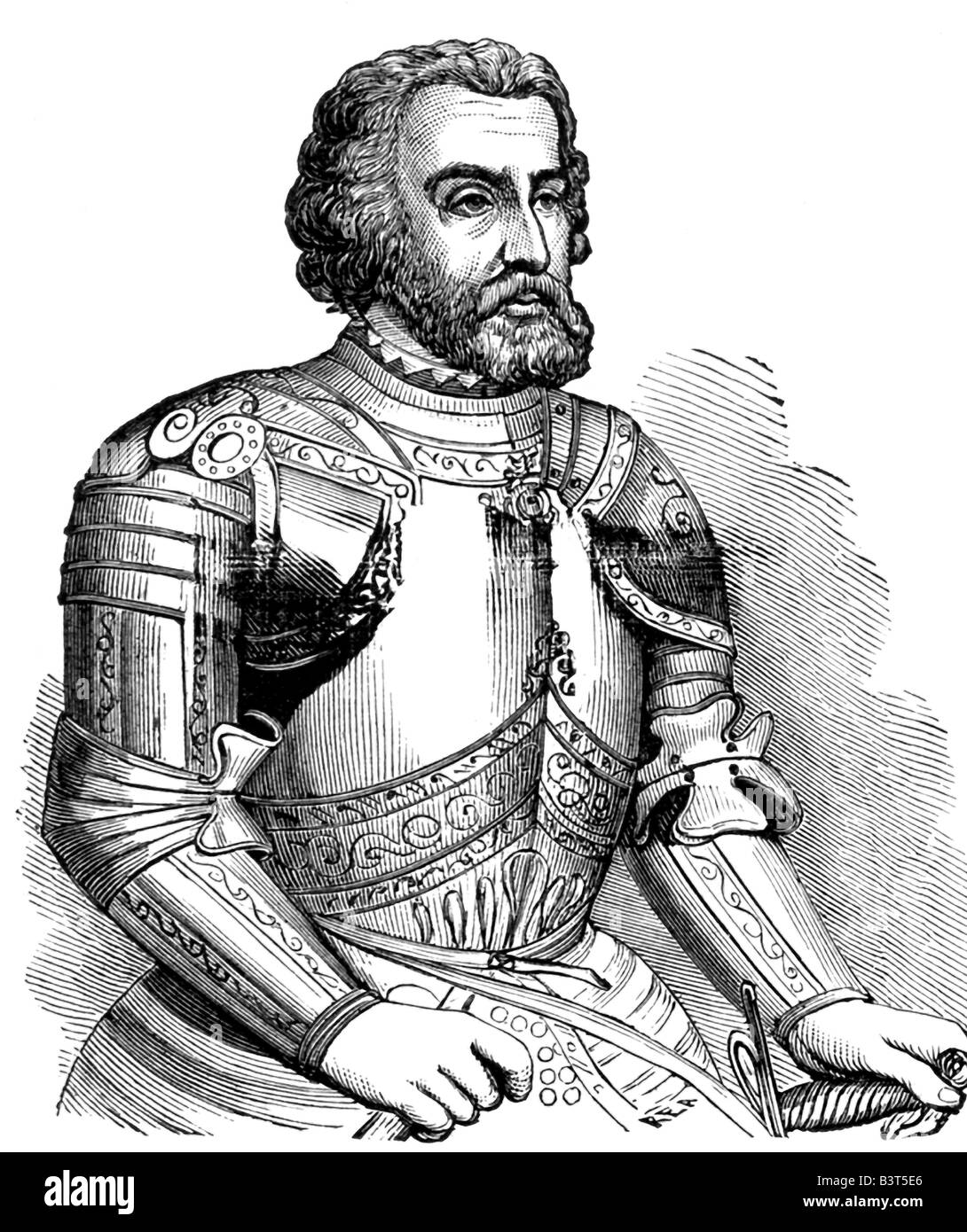 Hernando De Soto (c. 1500-1542) was a Spanish conquistador. Stock Photo