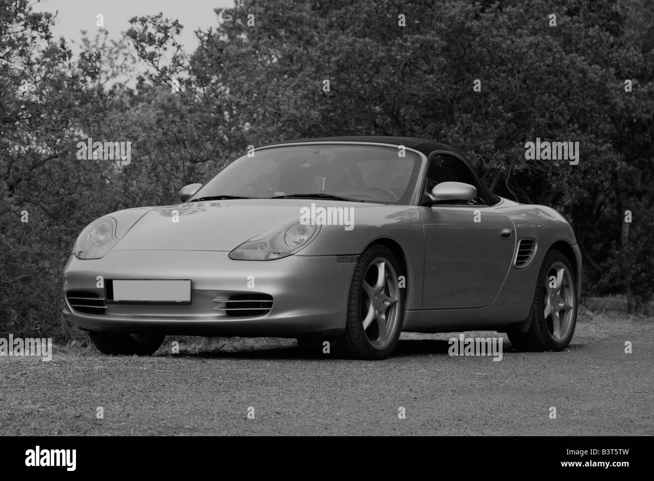 german sports car - in black and white Stock Photo