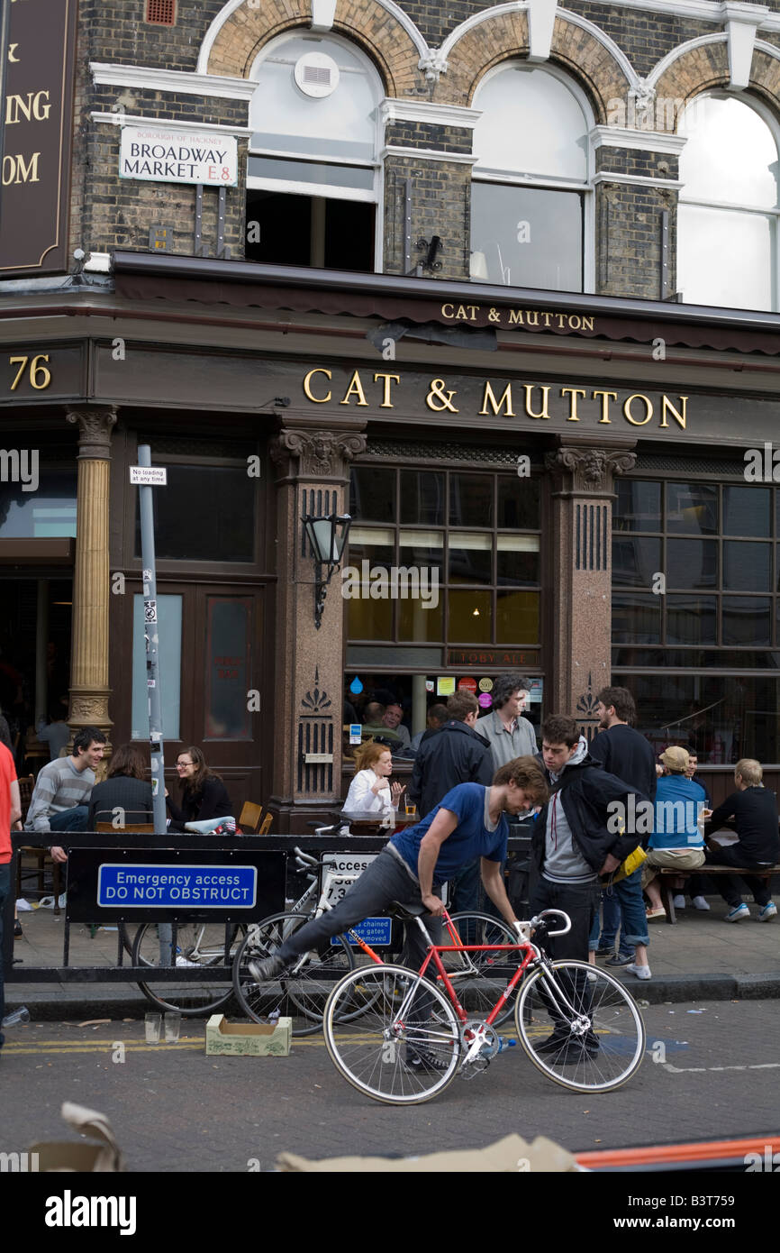 Cat and Mutton public house, Broadway Market, Hackney, London Stock Photo
