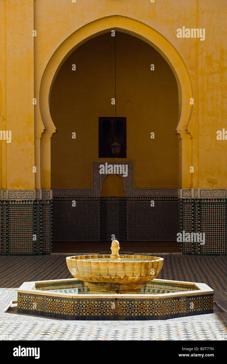 Interior of the Mausoleum of Moulay Ismail in Meknes, Morocco. Moulay Ismail made Meknes his capital Stock Photo