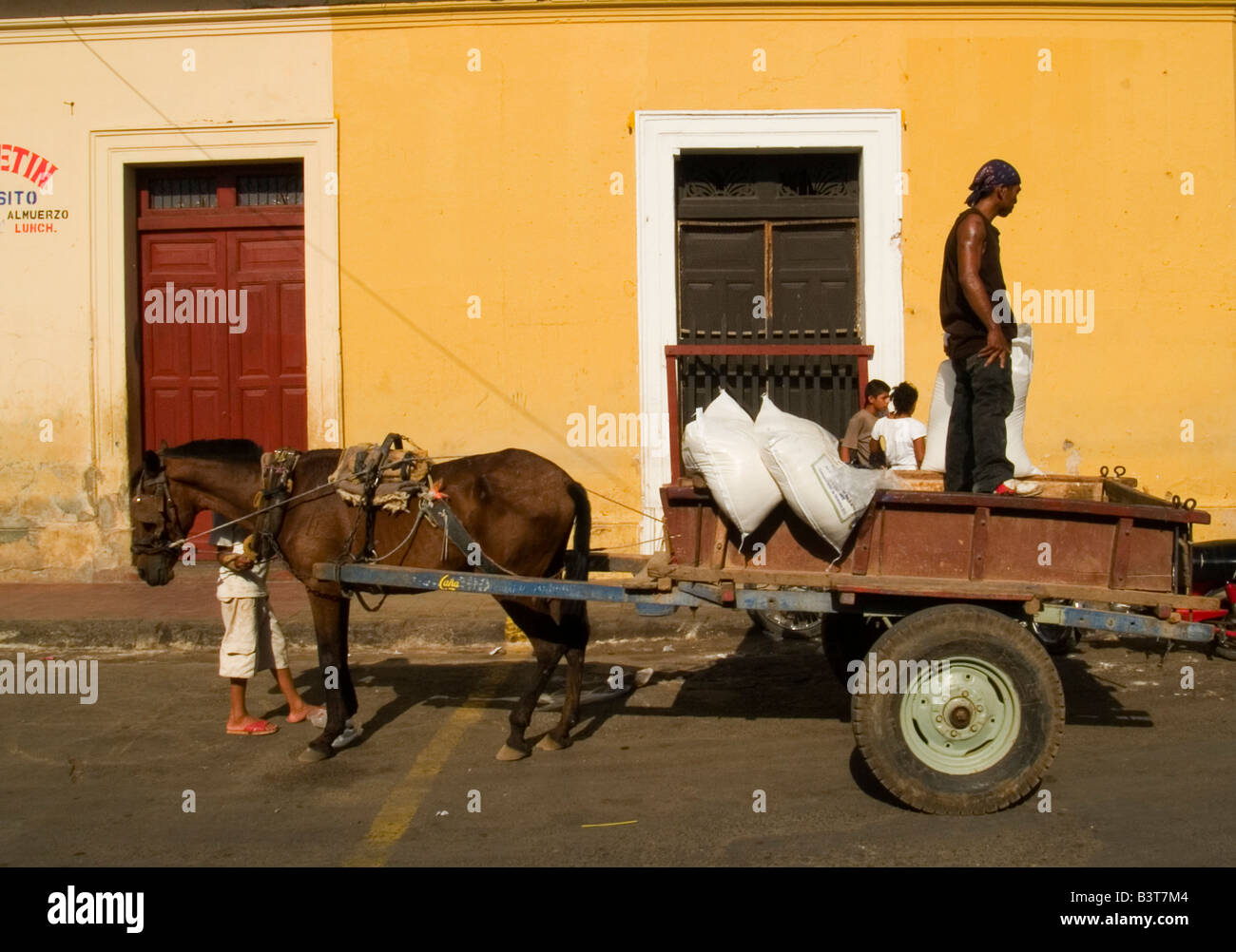 The streets of Granada, Nicaragua Stock Photo
