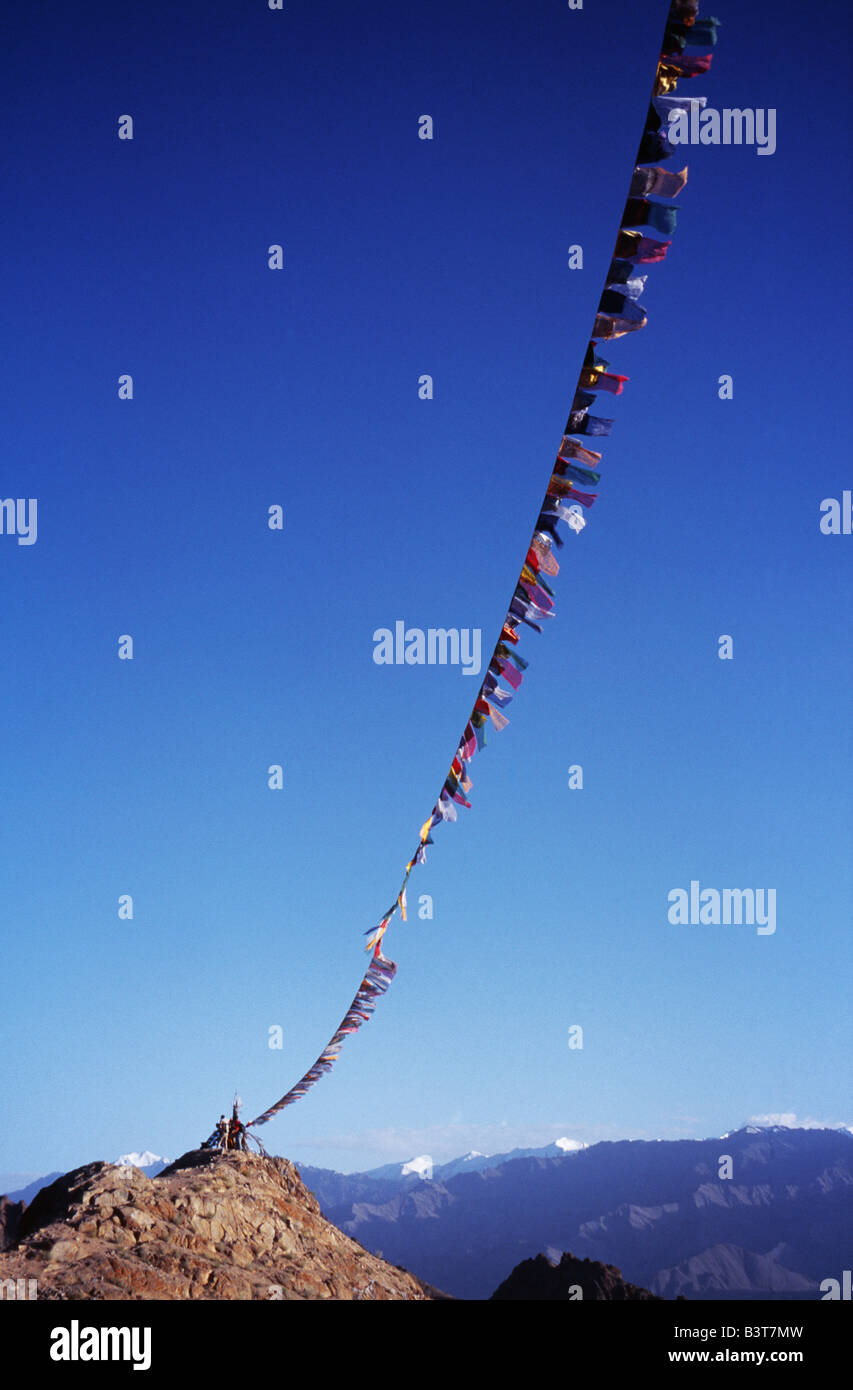 India, Ladakh. Prayer flags, Leh Stock Photo Alamy