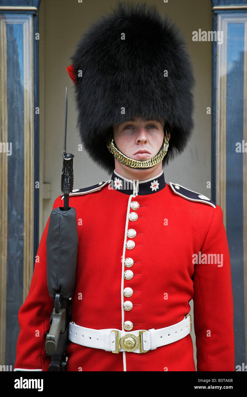 England, London, St James' Palace. A life guard in traditional uniform