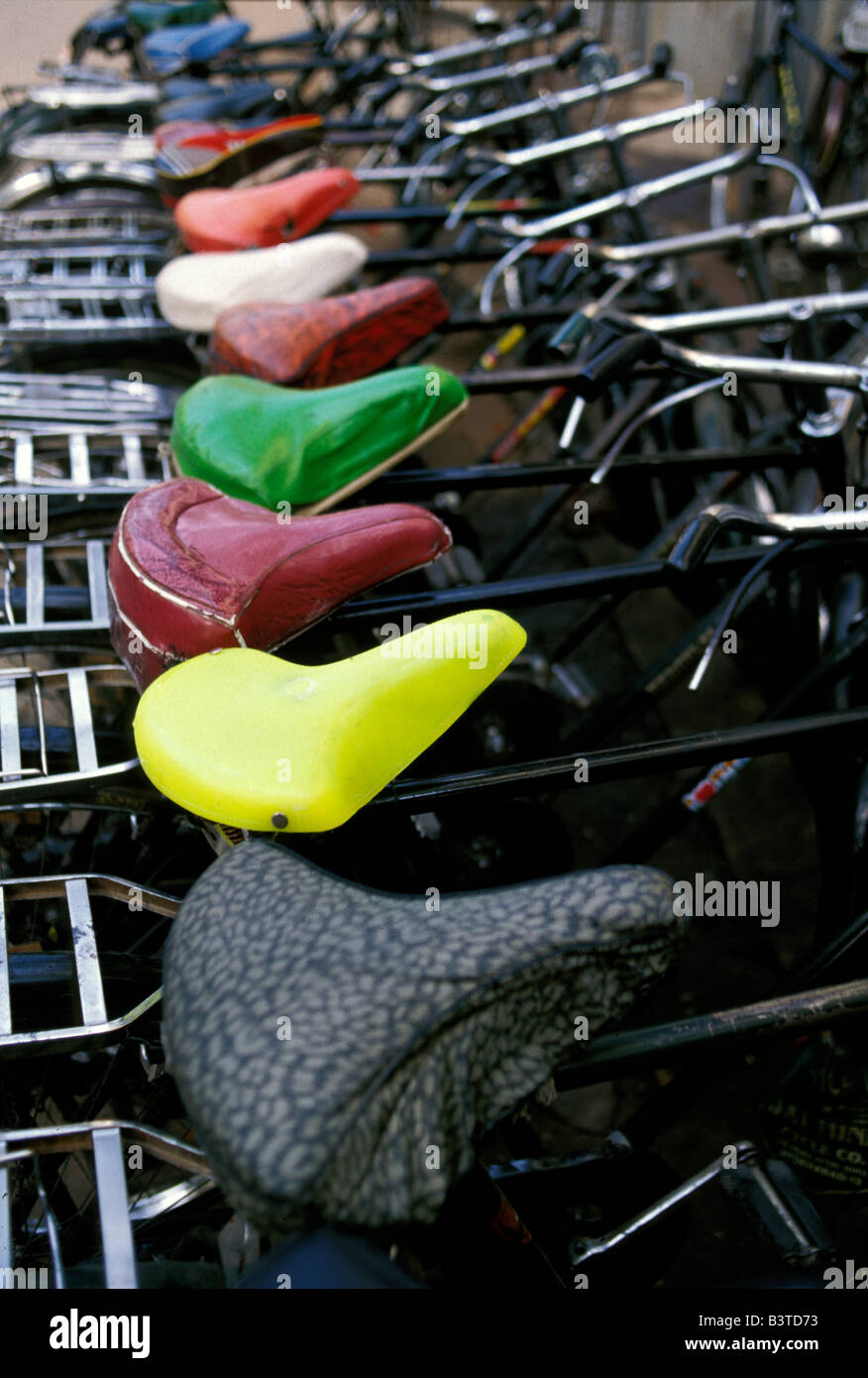 Asia, India, Hyderabad. Colorful bike seats Stock Photo Alamy