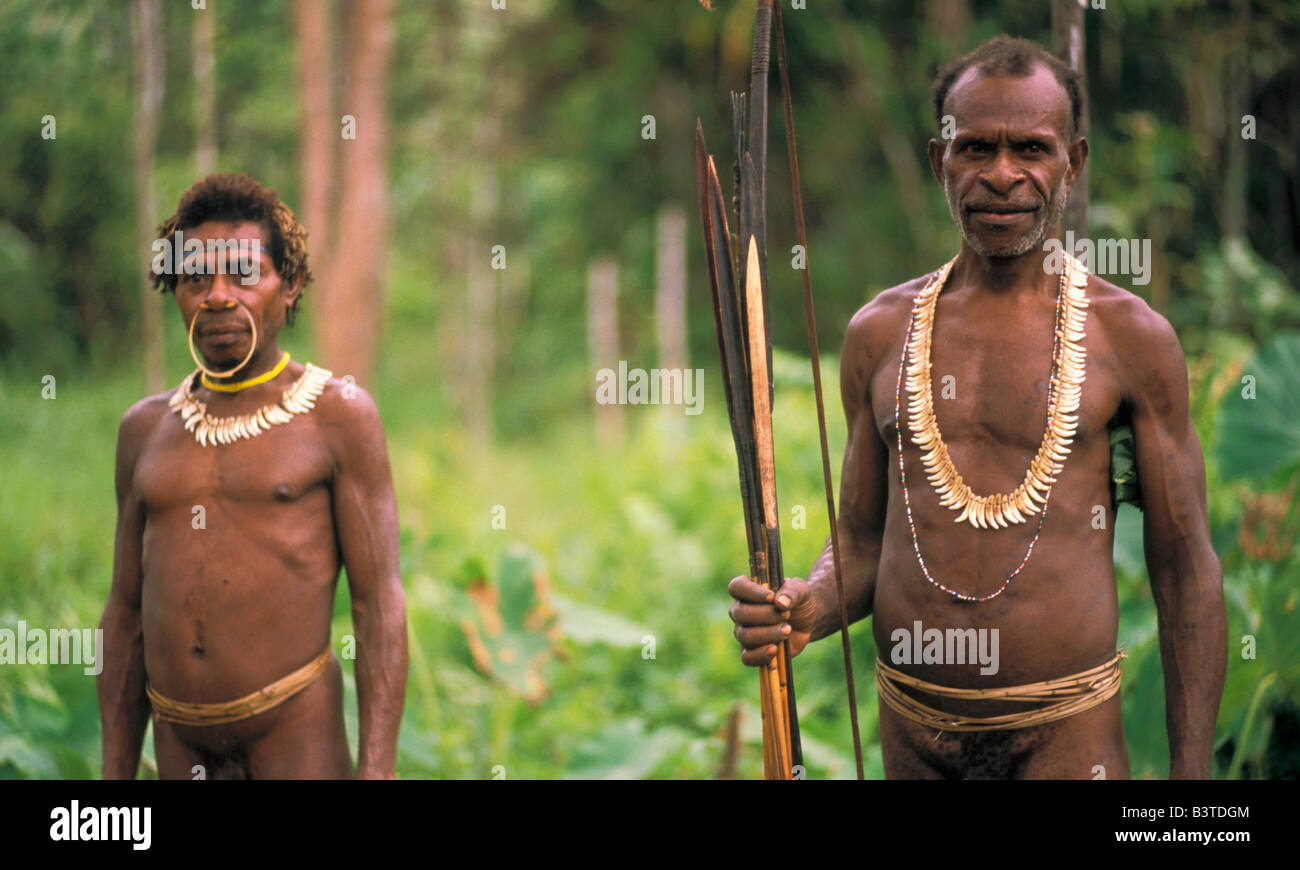 Oceania, Indonesia, Irian Jaya. Korowai tribe. Stock Photo