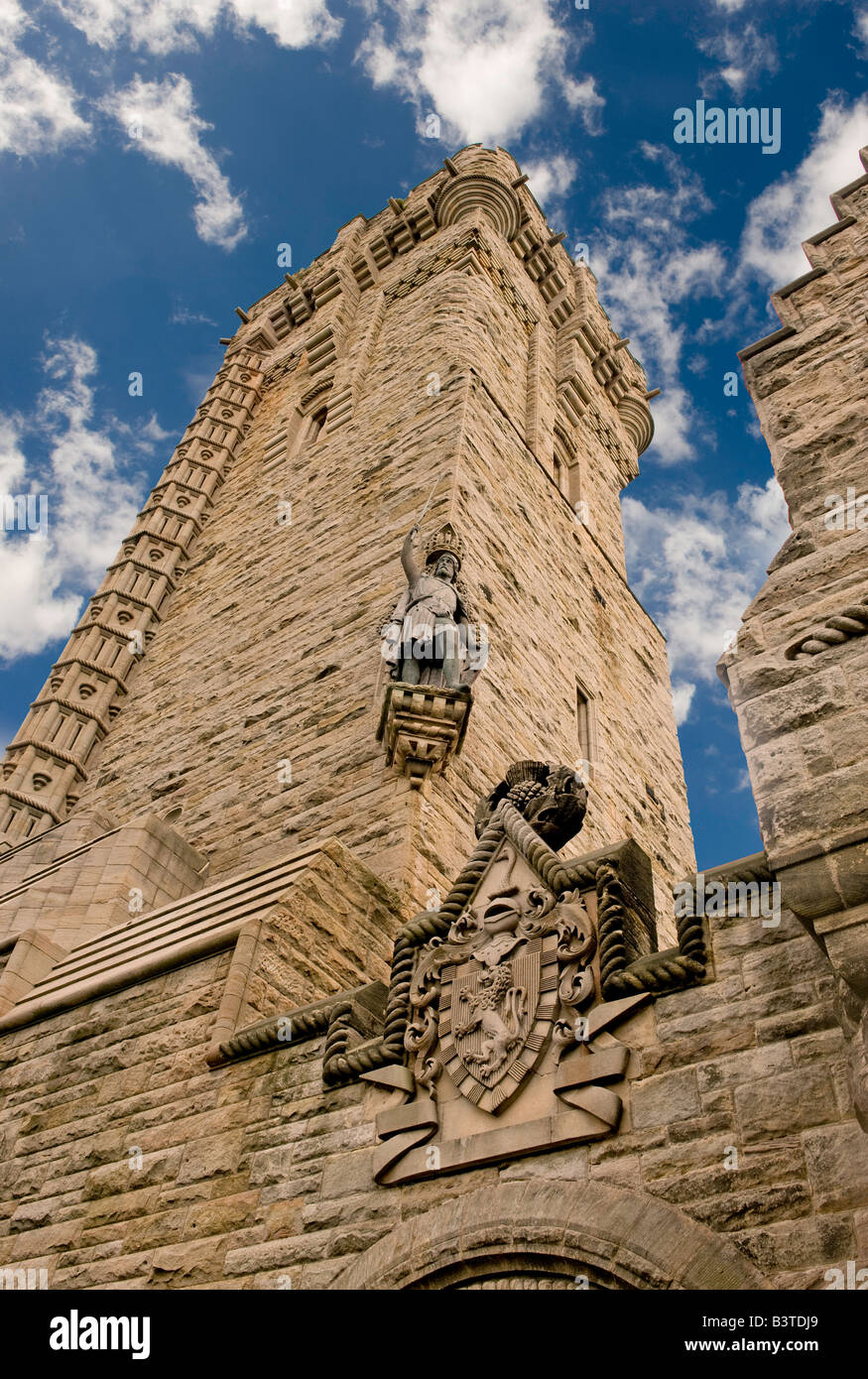 Wallace Memorial tower Stirling in Scotland. Built where William Wallace defeated the English at the Battle of Stirling Bridge Stock Photo