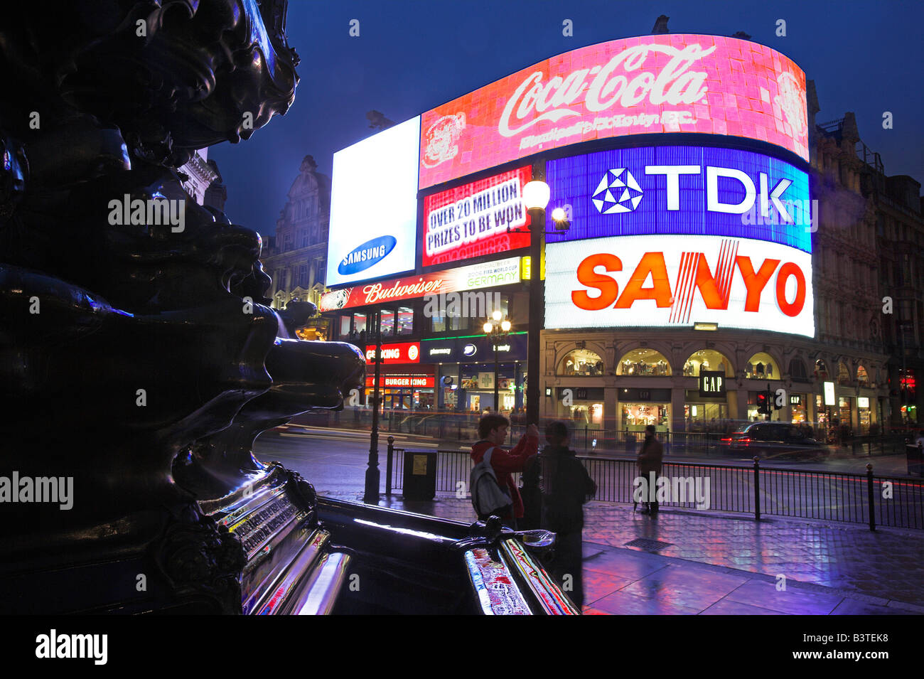 England, London. Piccadilly Circus by night. Built in 1819, it is now