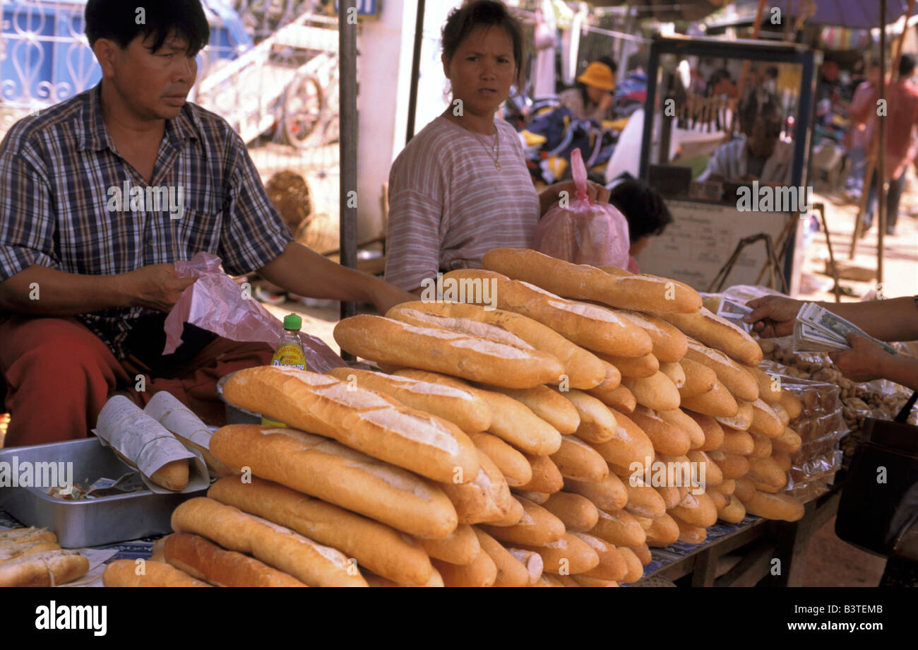 Laos. Bread vendor Stock Photo Alamy