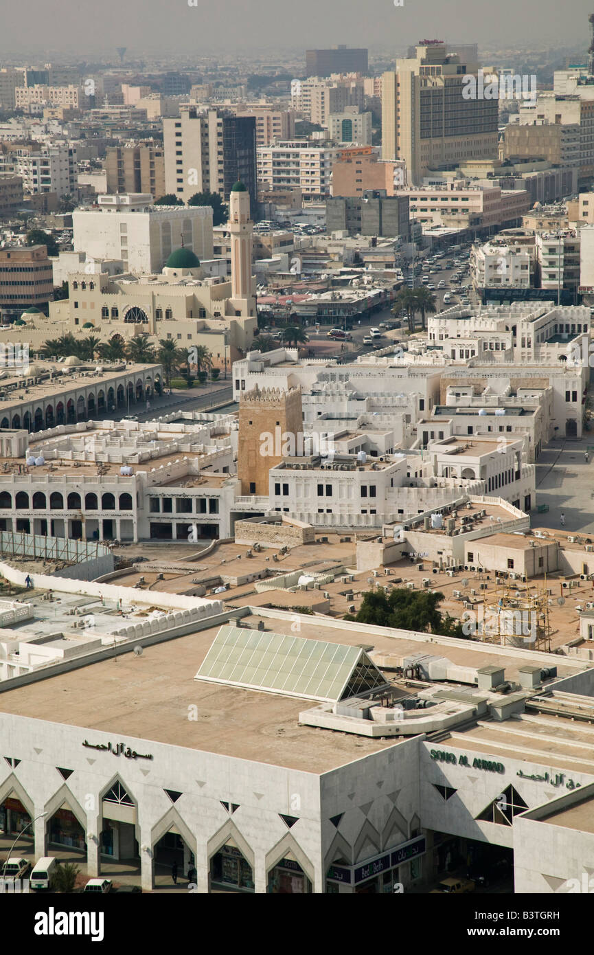 Qatar, Ad Dawhah, Doha. Aerial over Ali-bin-Abdullah Street / Downtown /  Morning Stock Photo - Alamy