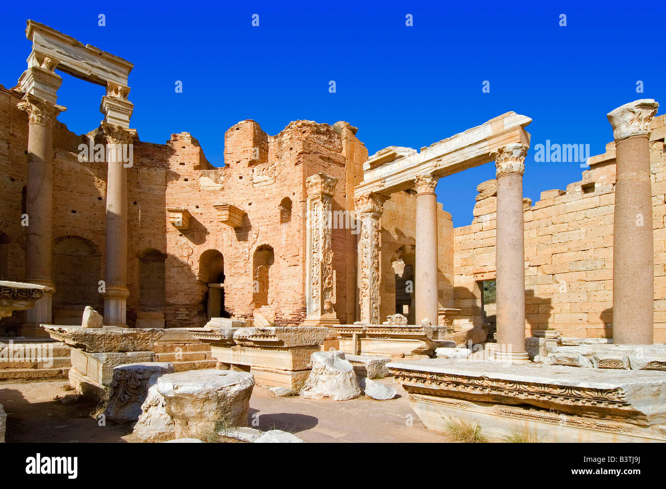 severian basilica of Leptis Magna Stock Photo