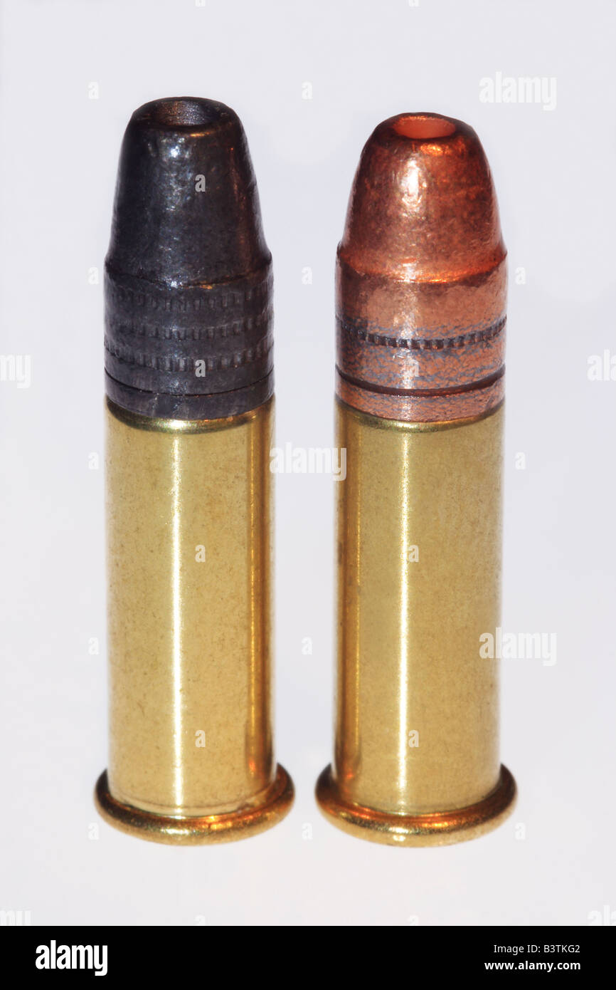 Rimfire Ammunition. Subsonic (Left) & High Velocity. Stock Photo