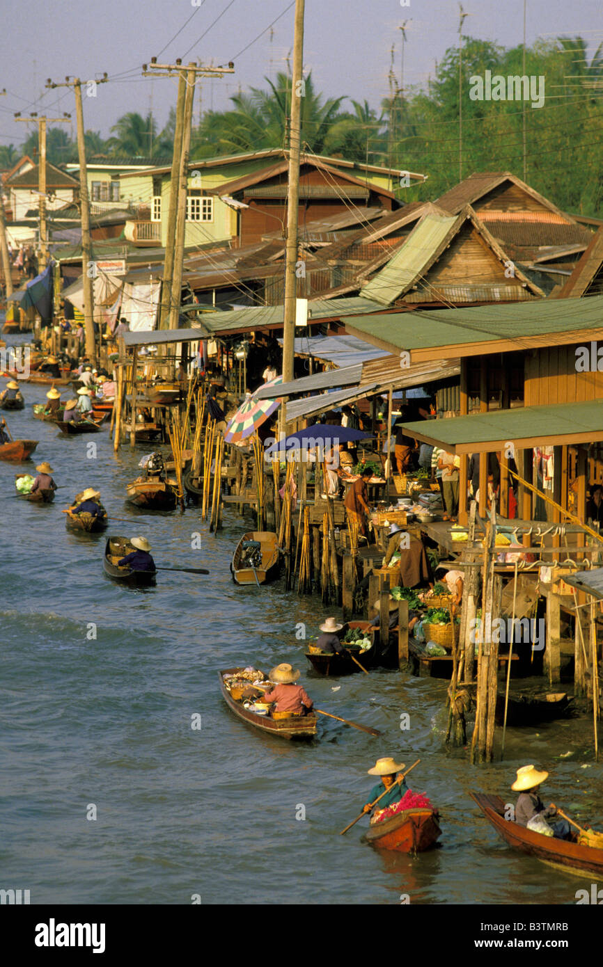 Asia, Thailand. Floating market. Stock Photo