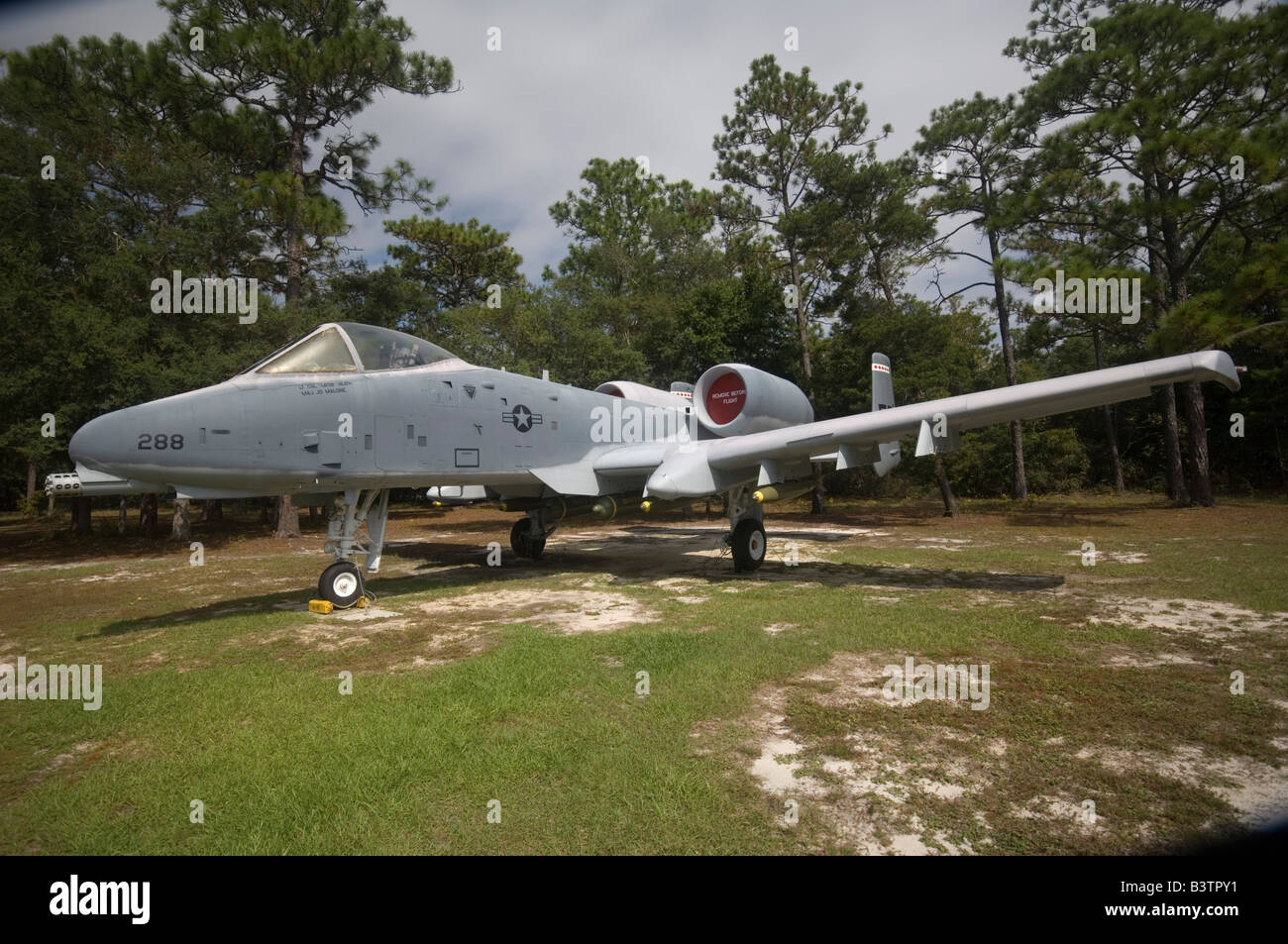 An A-10 Thunderbolt (Warthog) Ground attack jet on static display at Air Force Armament Museum, Eglin AFB Florida Stock Photo