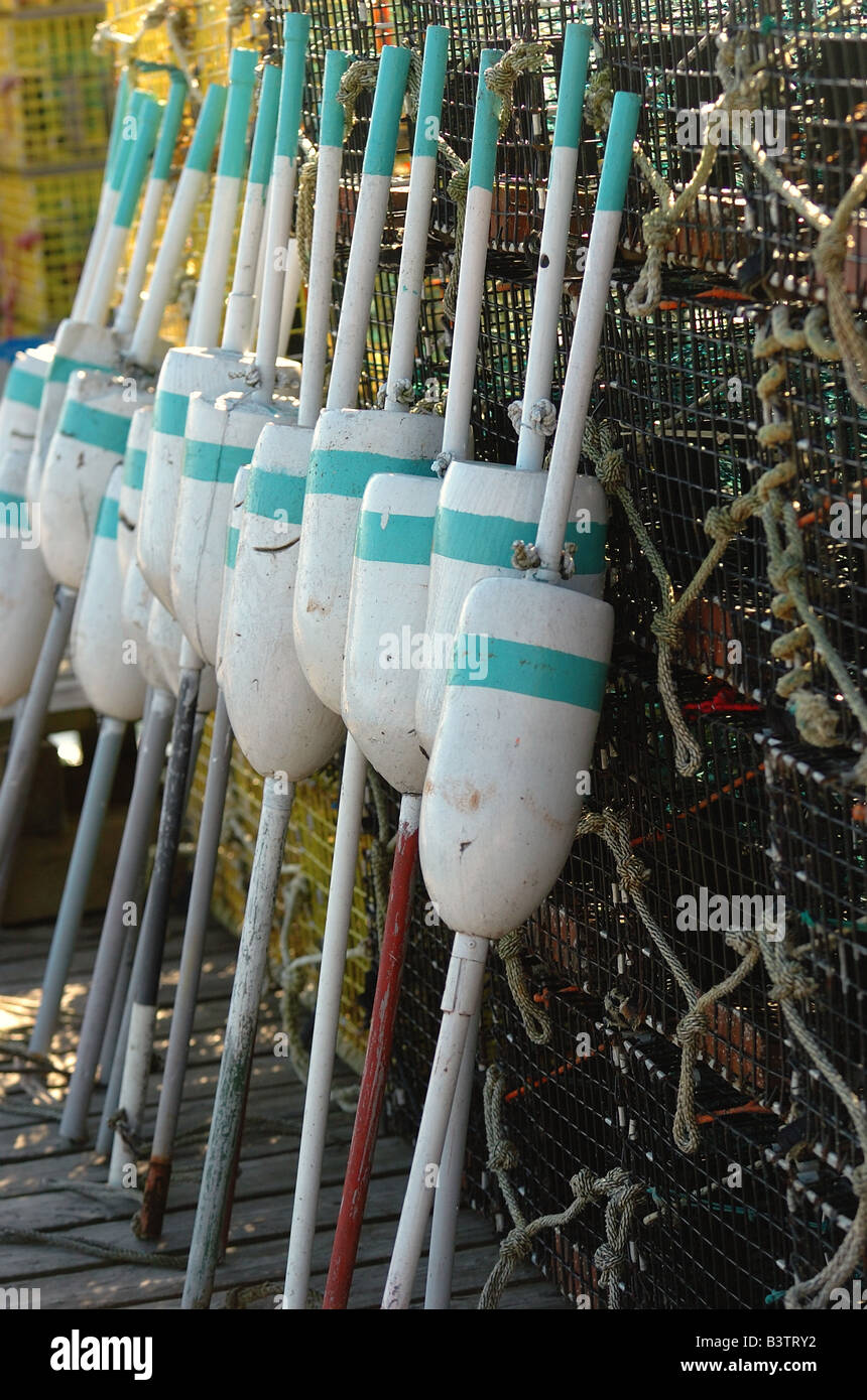 marker buoys and lobster/crab pots Stock Photo Alamy