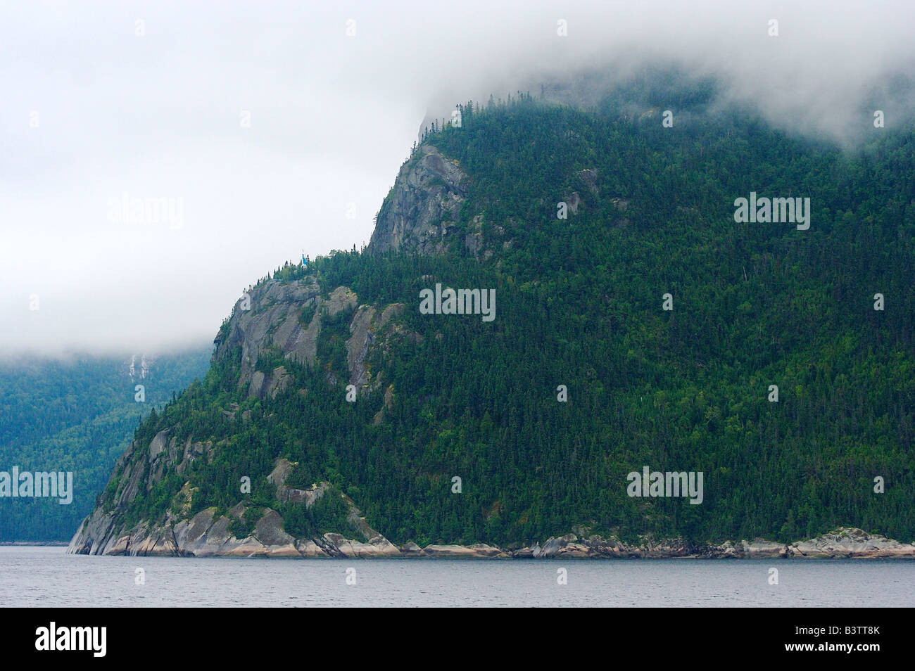 North America, Canada, Quebec, Saguenay. View of the cliffs of Cap ...