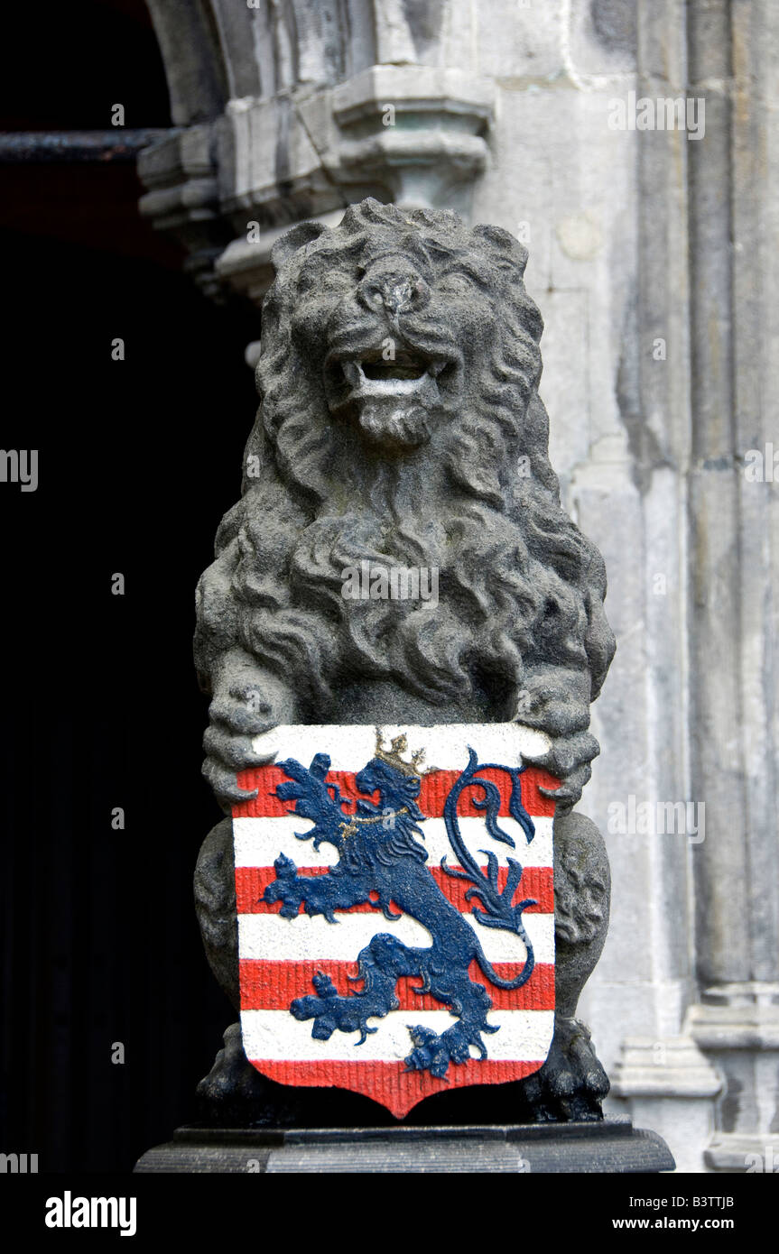 Europe, Belgium, Brugge (aka Brug or Bruge). Historic Brugge, UNESCO World Heritige Site. City crest. Stock Photo