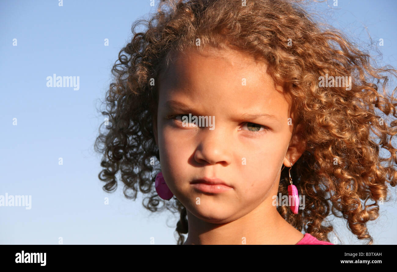 Curly Haired Mixed Race Girl Stock Photos Curly Haired Mixed