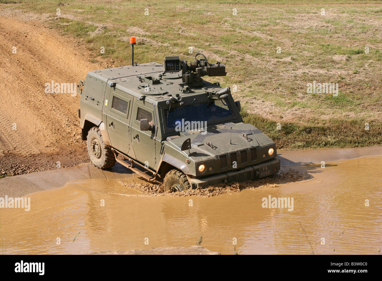 Panther army vehicle going through water Stock Photo