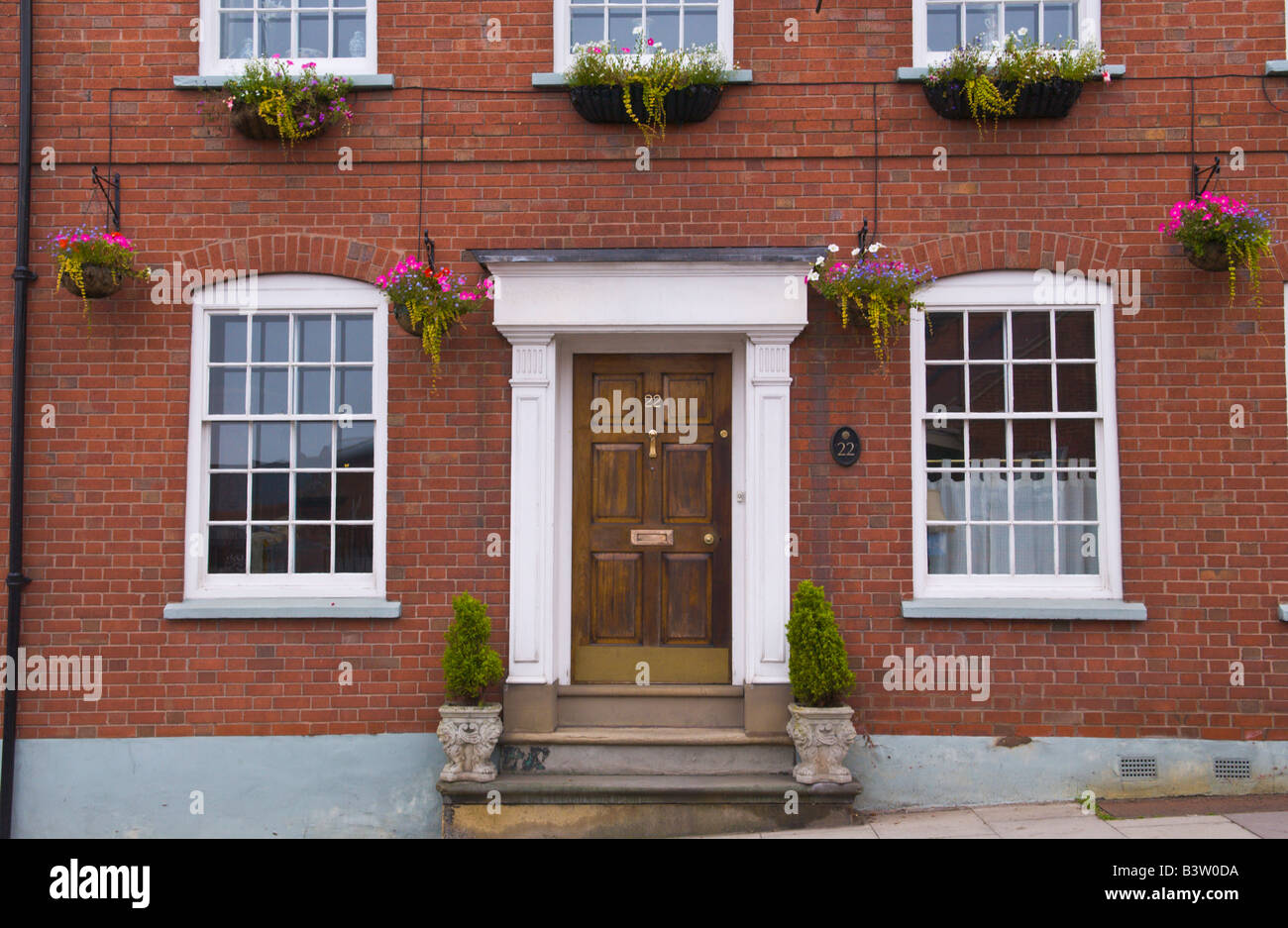 Front elevation of townhouse in Ludlow Shropshire England UK Stock