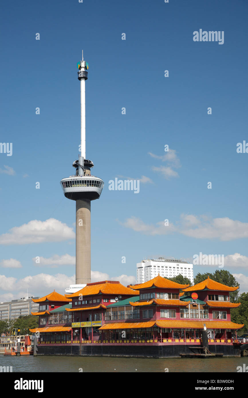 Euromast tower and Chinese Restaurant, Rotterdam, Netherlands Stock