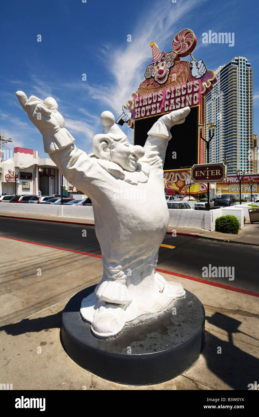 Clown statue outside the Circus Circus hotel and casino in Las Vegas