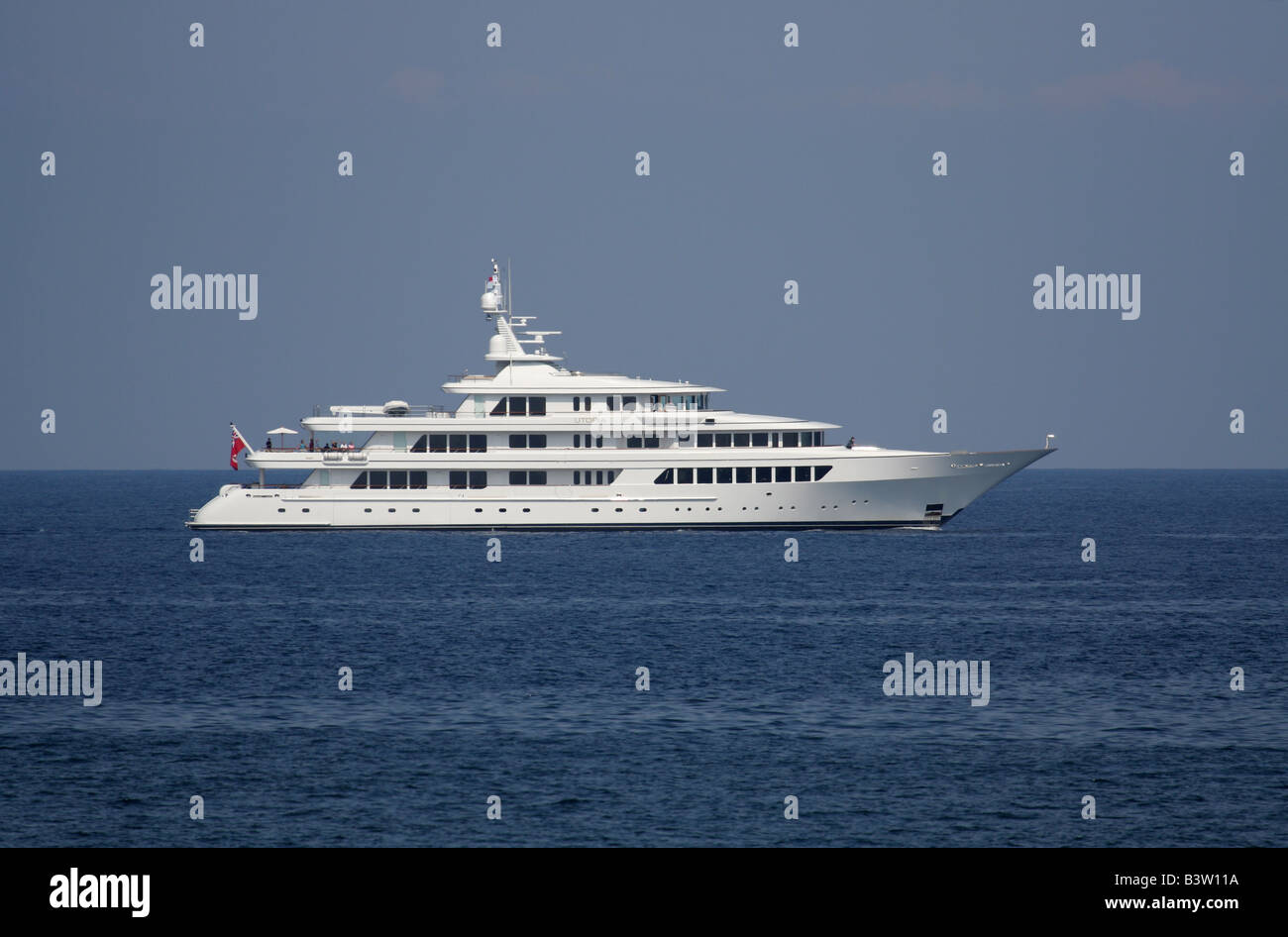 The luxury yacht Utopia cruising at sea Stock Photo