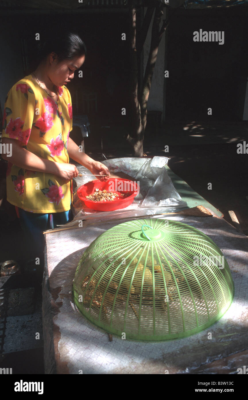 CHINA FOOD VENDOR AT A MARKET STALL IN JINGHON YUNNAN PROVINCE Photo ...