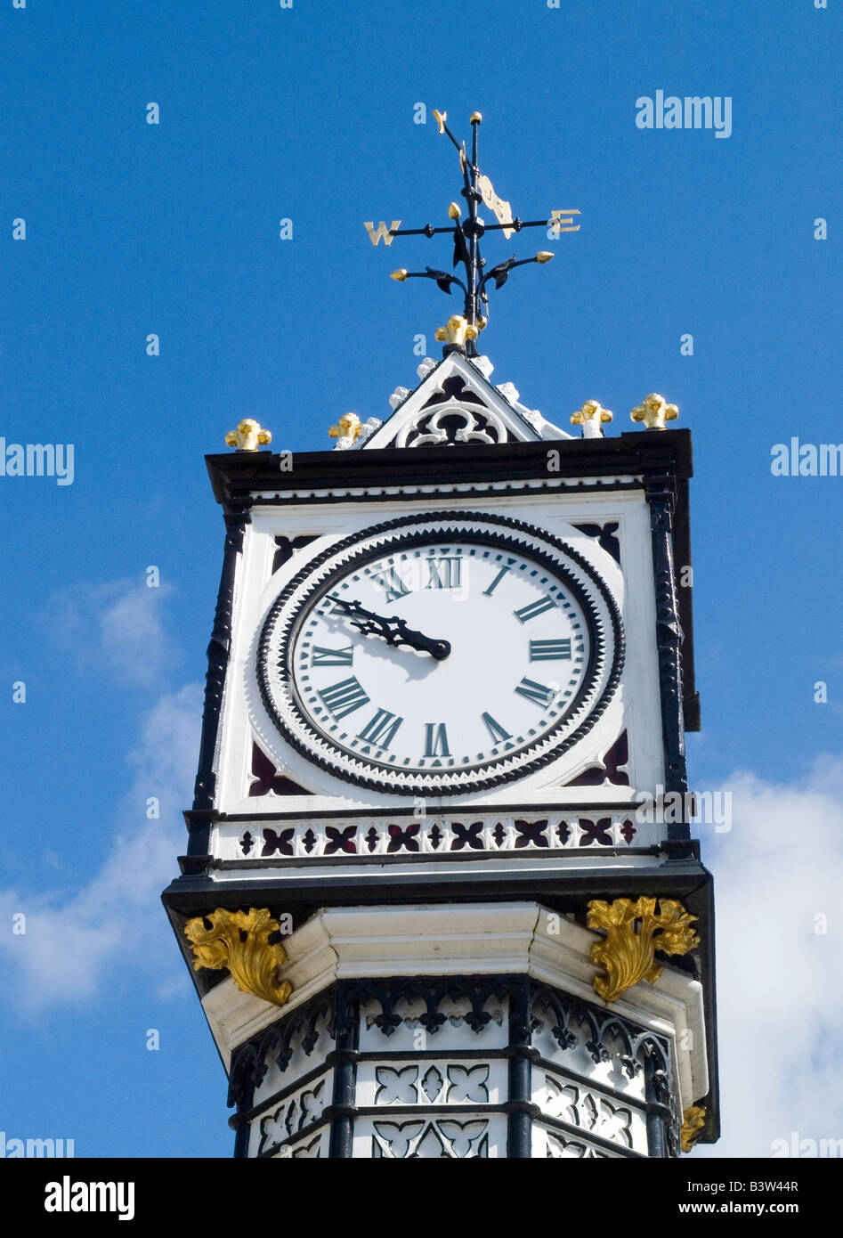 Close up of the Victorian Clock Tower in Downham Market Place, Norfolk
