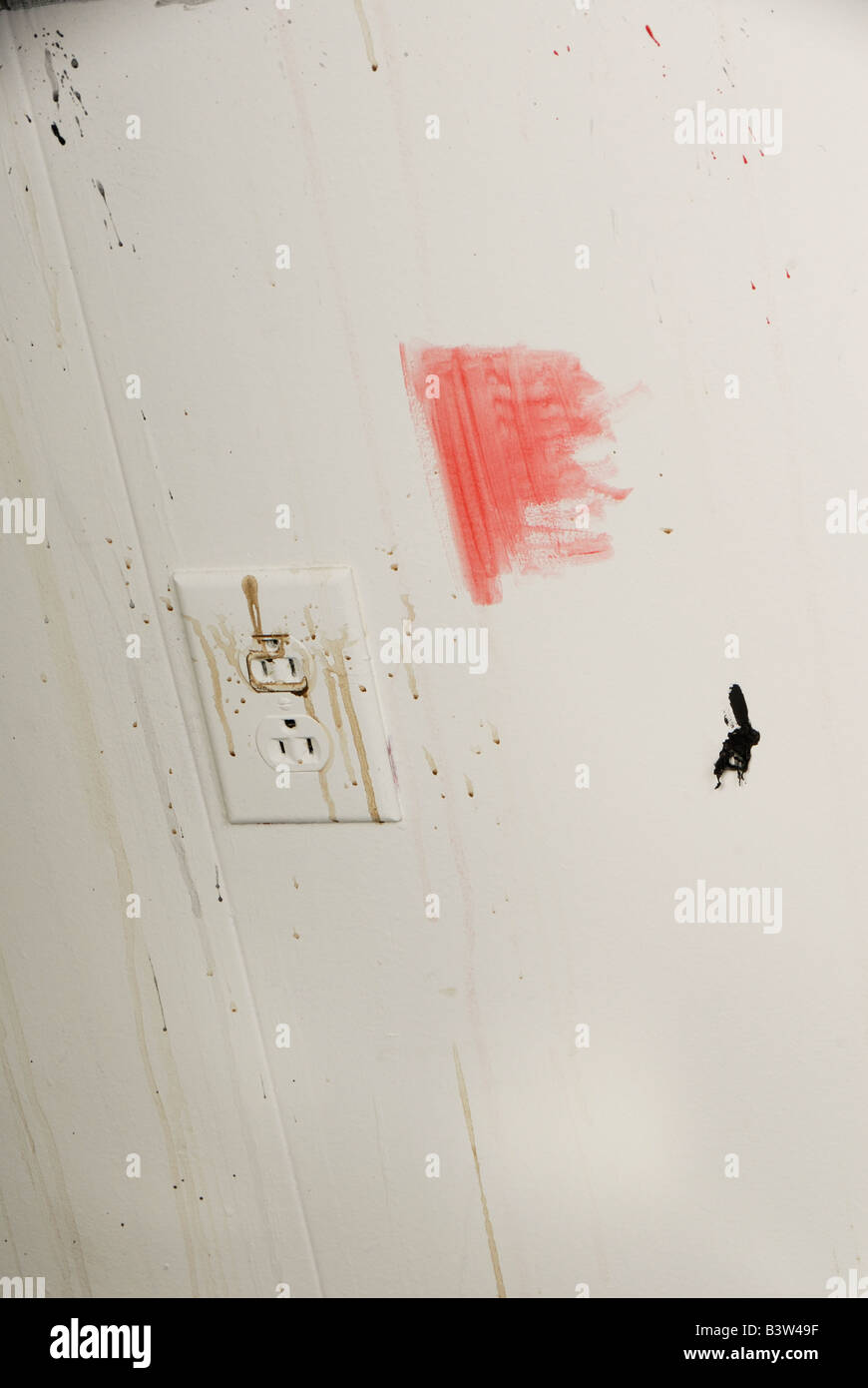 Paint splatter on wall Stock Photo Alamy