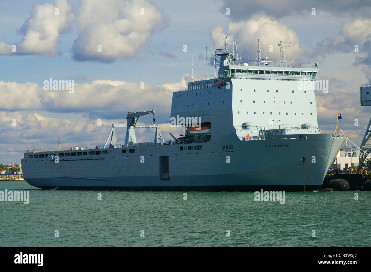 HMS CARDIGAN BAY amphibious transport dock. Stock Photo