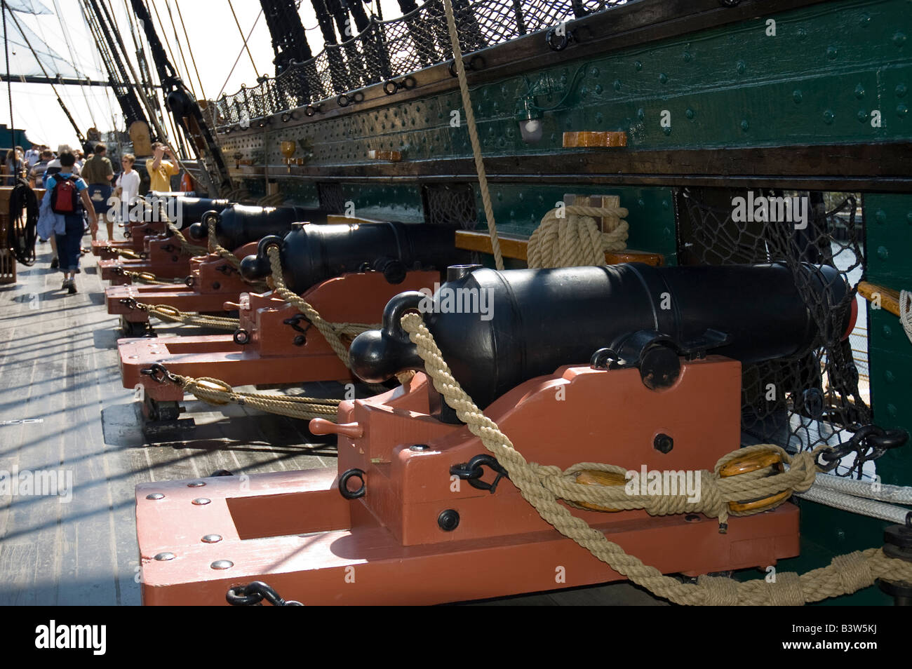 cannons aboard the USS Constitution, Charlestown, Boston Stock Photo Alamy