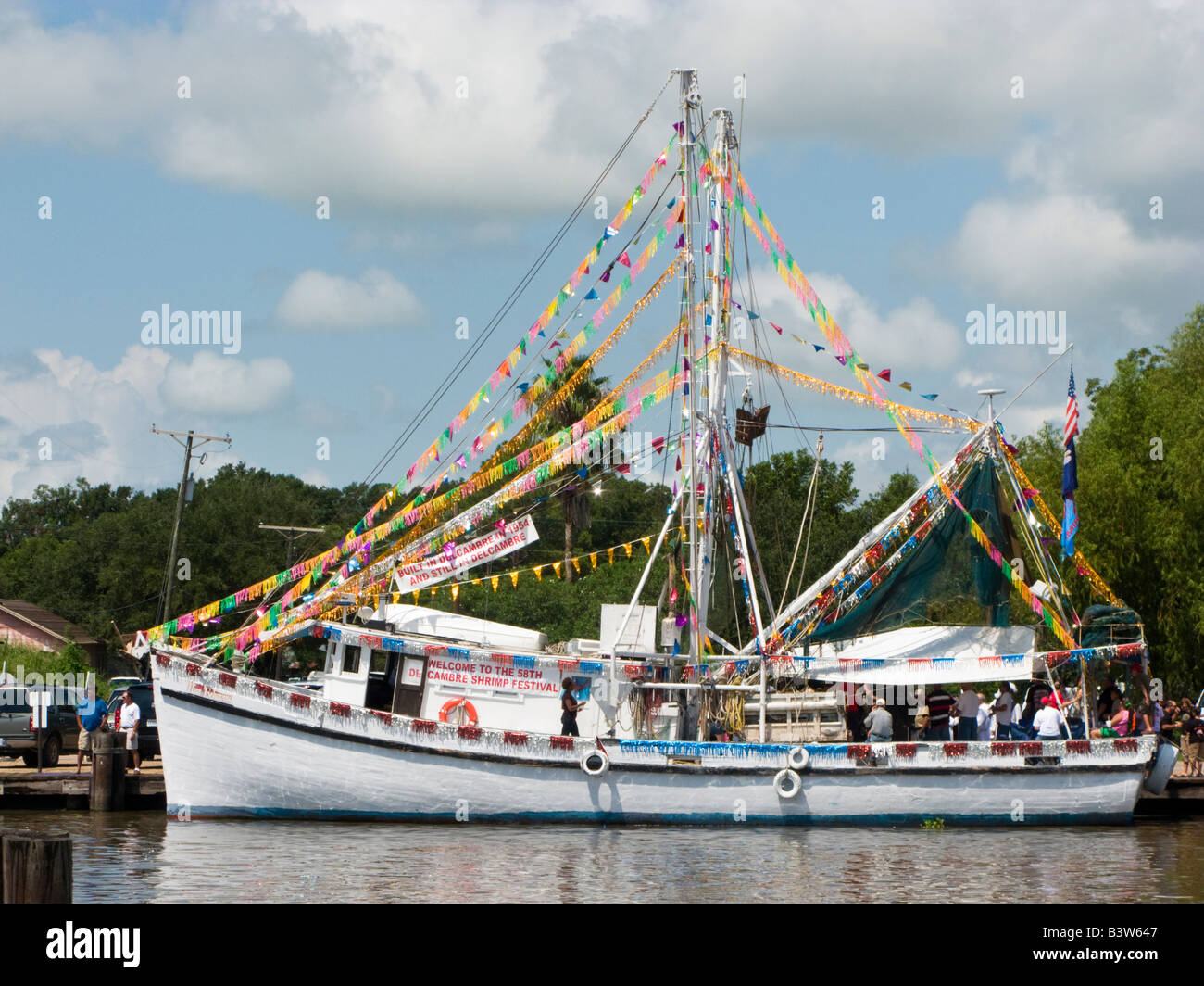 Boat decorated for Blessling of the fleet during Shrimp Festival