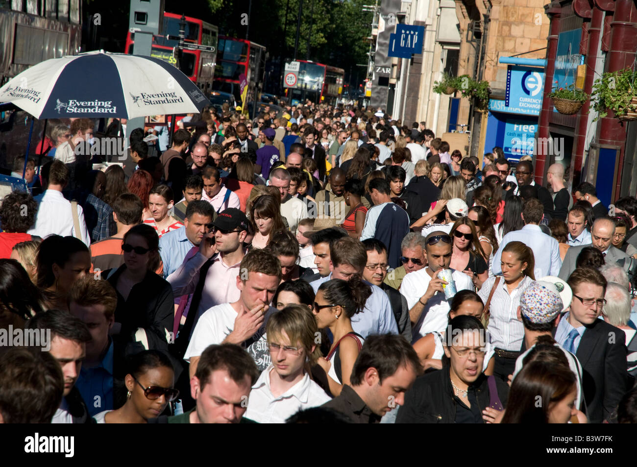 Large crowd of shoppers on Oxford Street London England UK Stock Photo