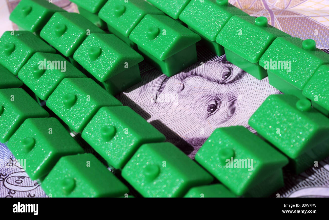 The credit crunch affects mortgages, home buyers, banks and building societies as the global economy heads for recession Stock Photo