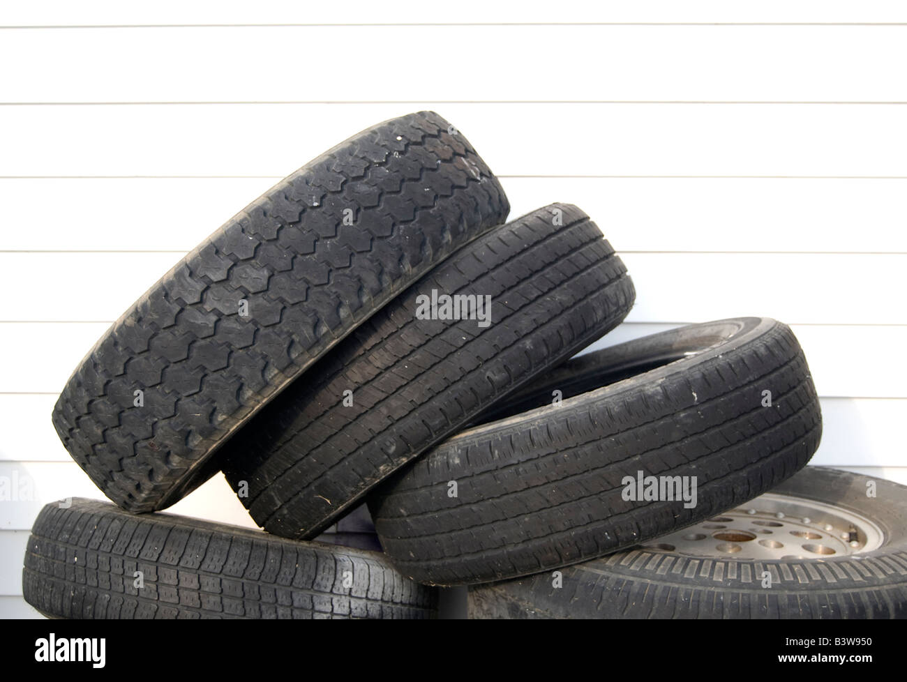 Stack of tires Stock Photo
