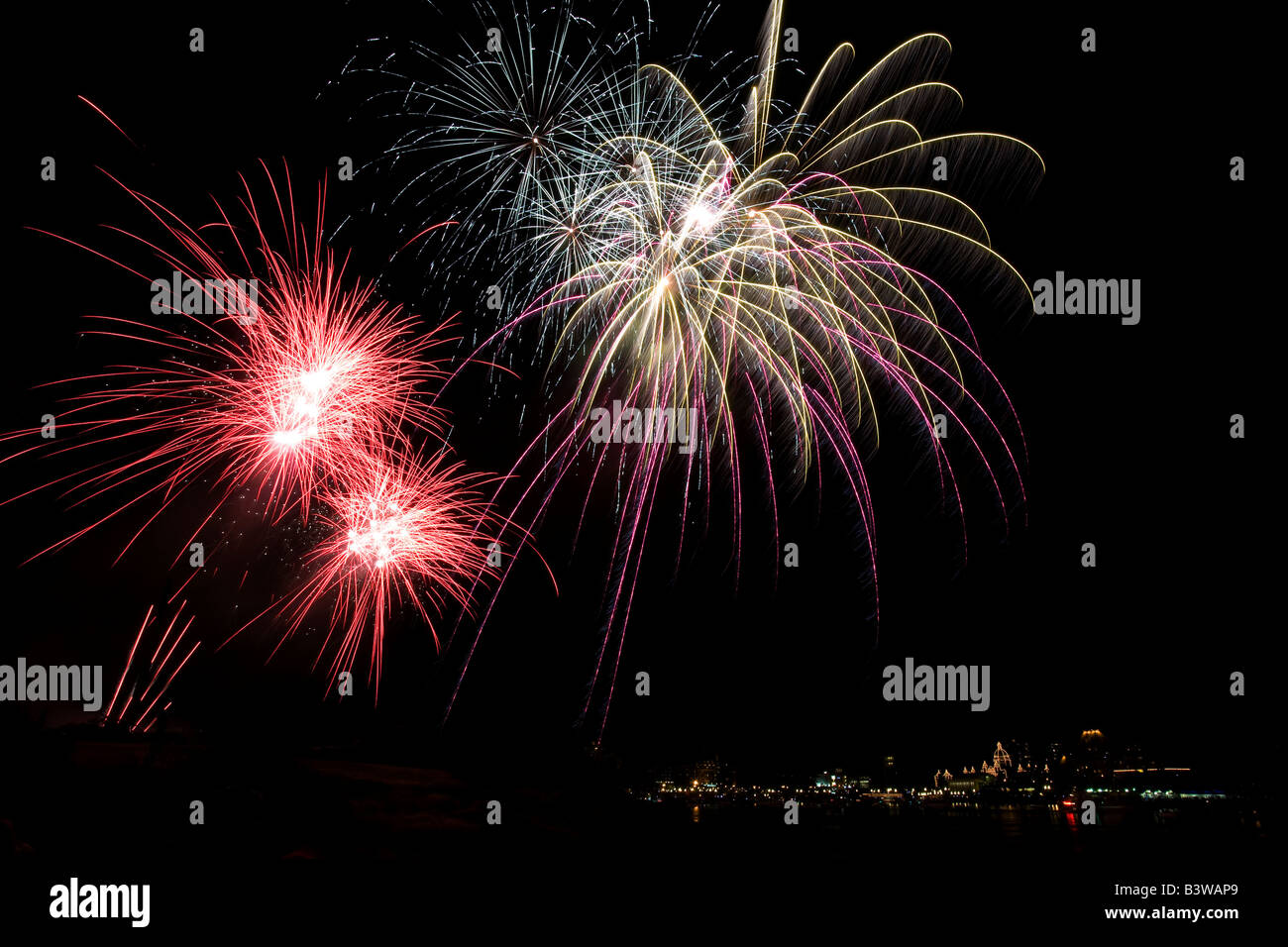 Fireworks Display, Canada Day, Inner Harbour, Victoria, British