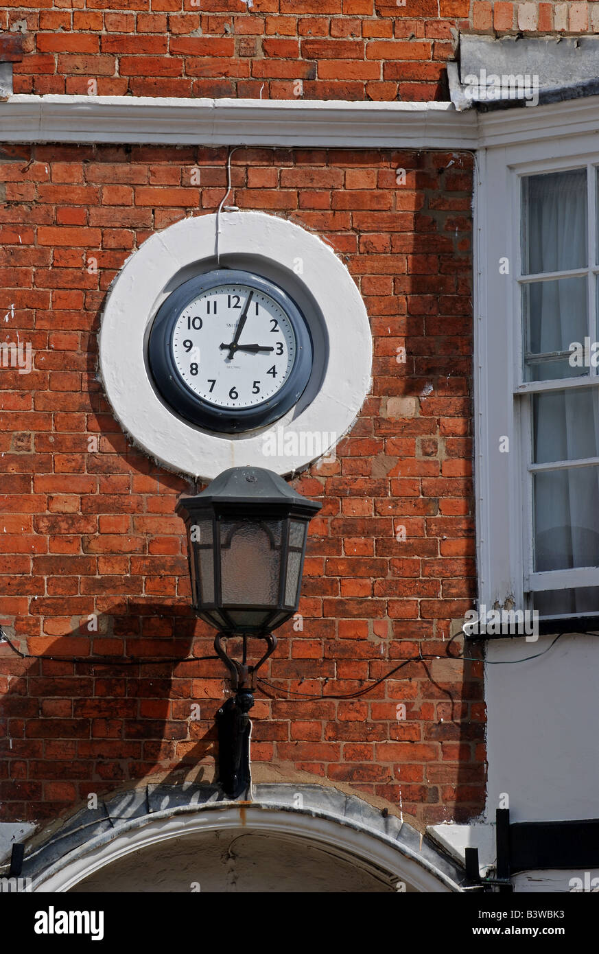 Clock on White Bear pub in High Street, ShipstononStour, Warwickshire