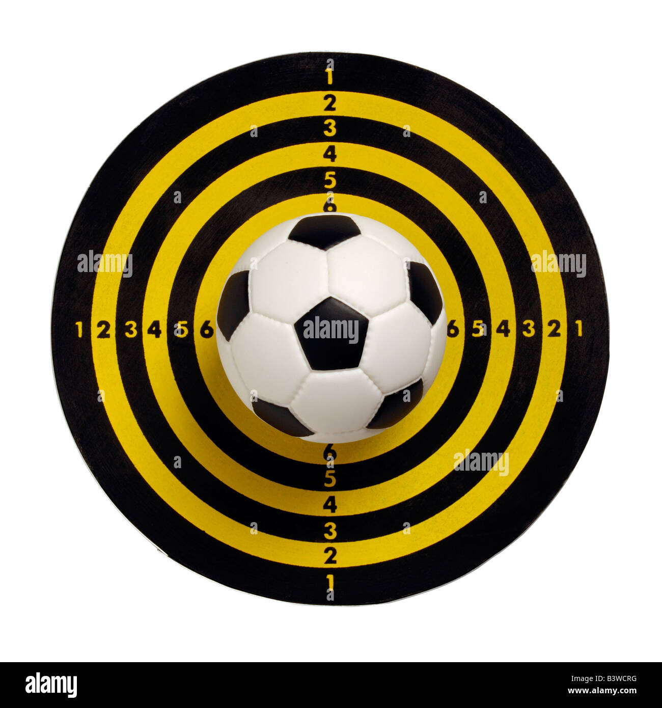 Football on a dartboard Stock Photo Alamy