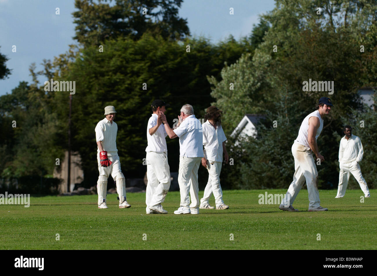 Easton Cowboys & Cowgirls Club playing cricket on Vassalls Park Bristol Stock Photo