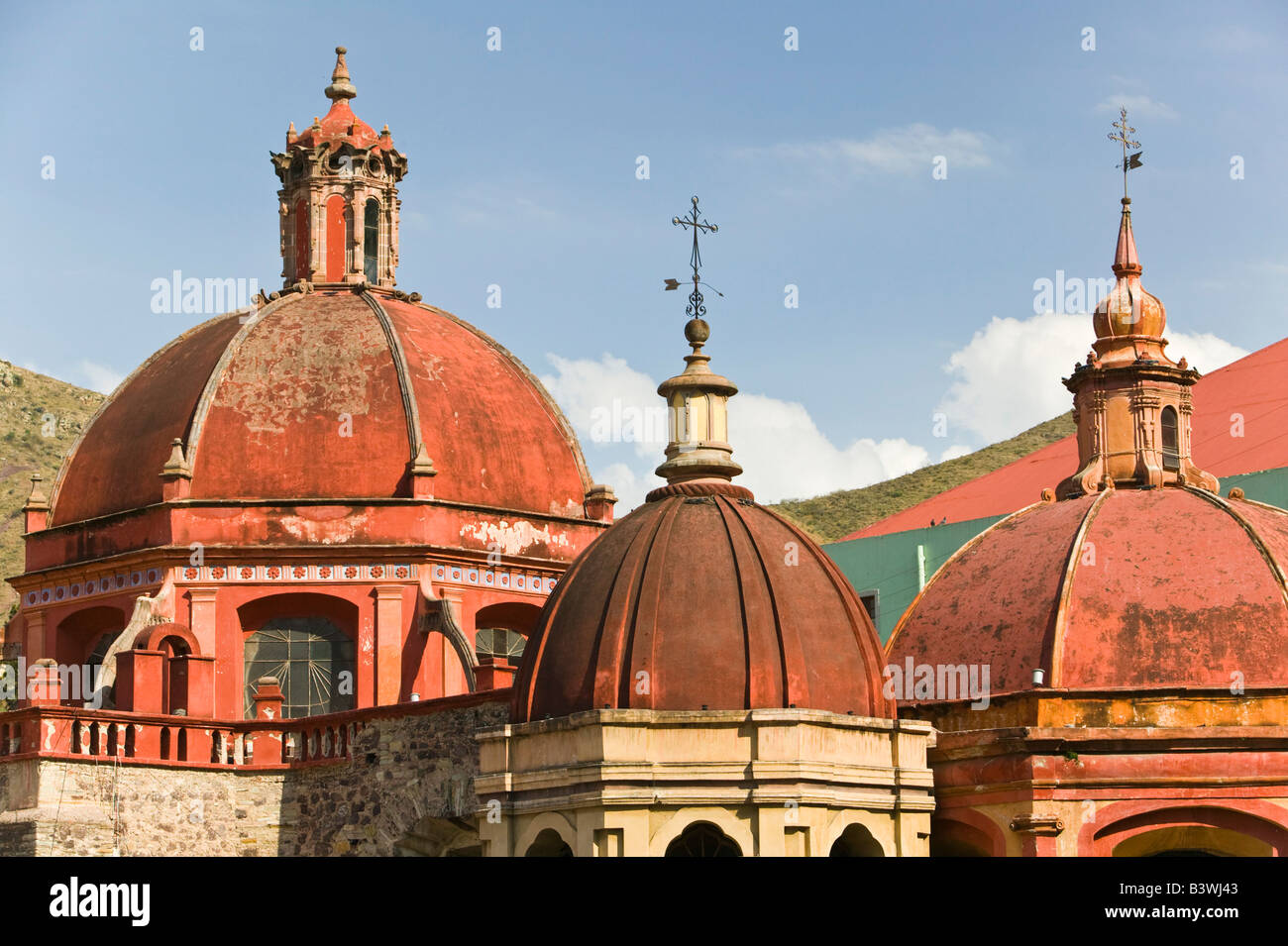 Mexico, Guanajuato State, Guanajuato. Templo de San Diego de Alcala Church / Domes Stock Photo