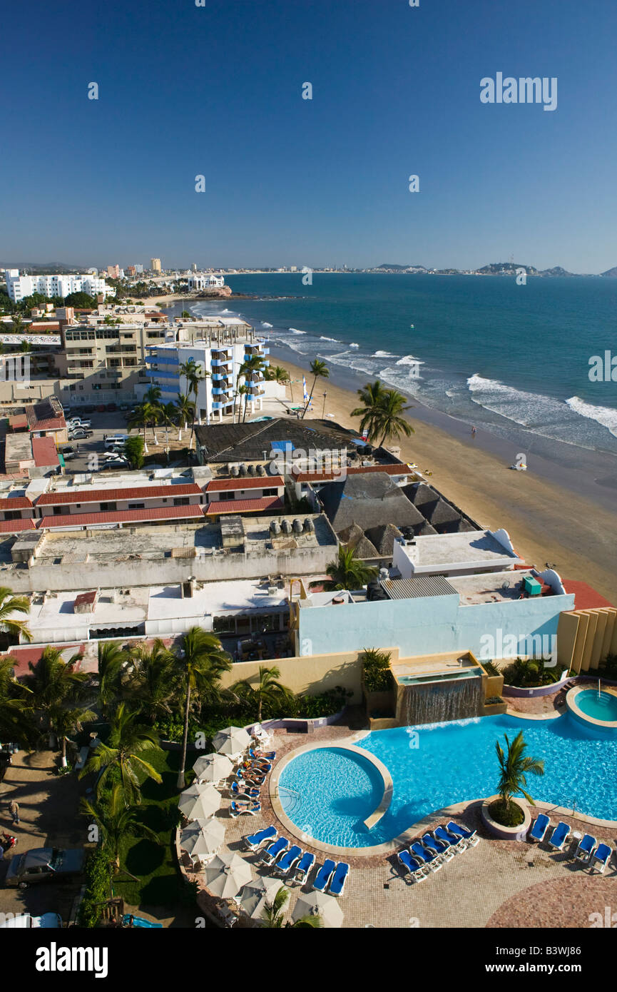 Mexico, Sinaloa State, Mazatlan. Zona Dorada / Golden Hotel ZonePlaya
