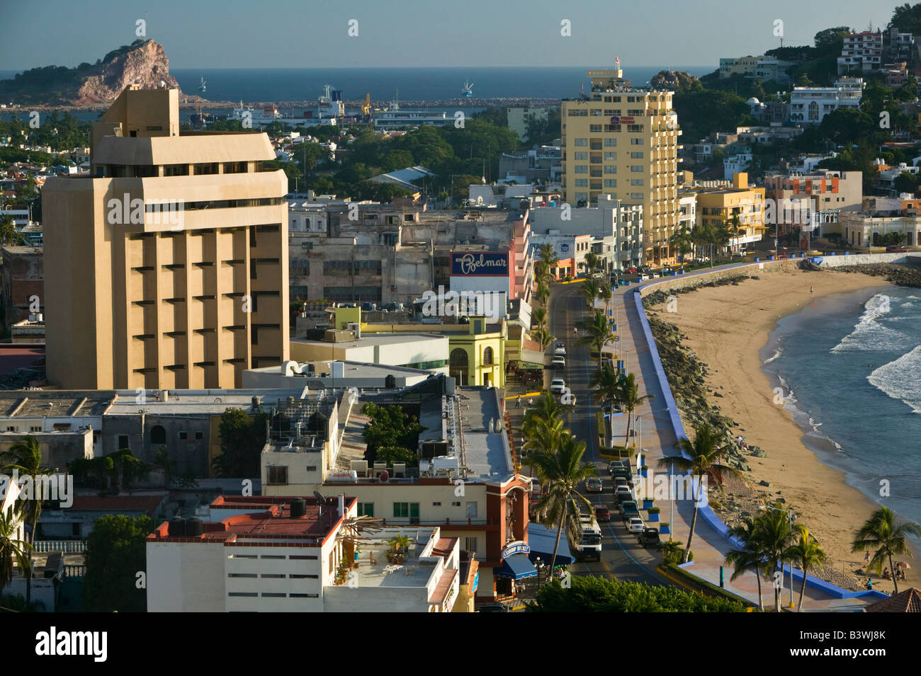 Mexico, Sinaloa State, Mazatlan. Old Mazatlan Beachfront Area and Playa