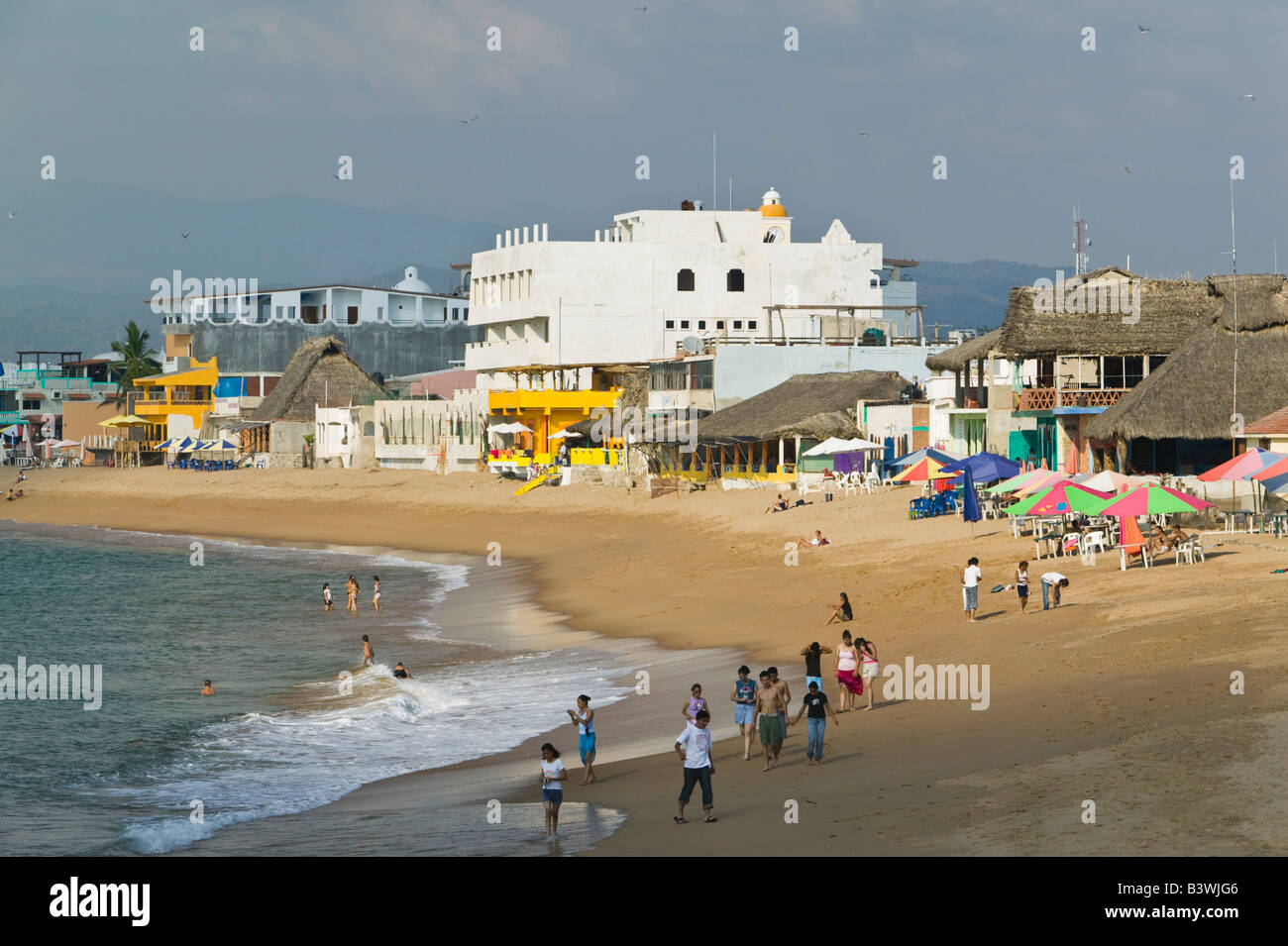 Mexico, Jalisco, Barra de Navidad. Town View with Beach Stock Photo Alamy