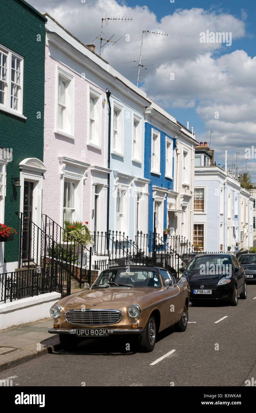 Hillgate Place, a residential street in Notting Hill, London England UK Stock Photo
