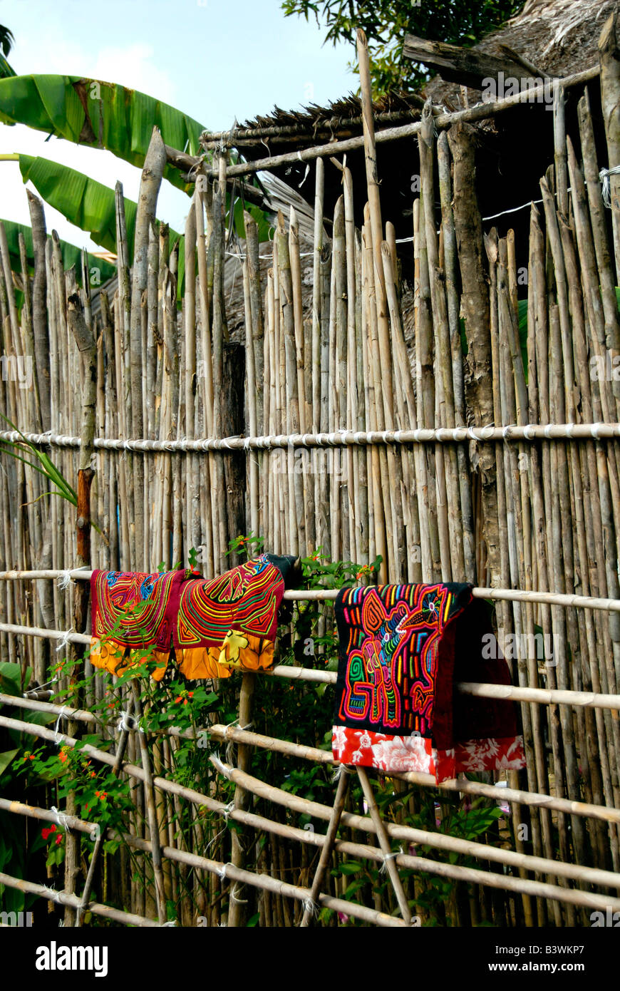 Central America, Panama, San Blas Islands (aka Kuna Yala). Colorful hand stitched molas made by the Kuna Indians. Stock Photo