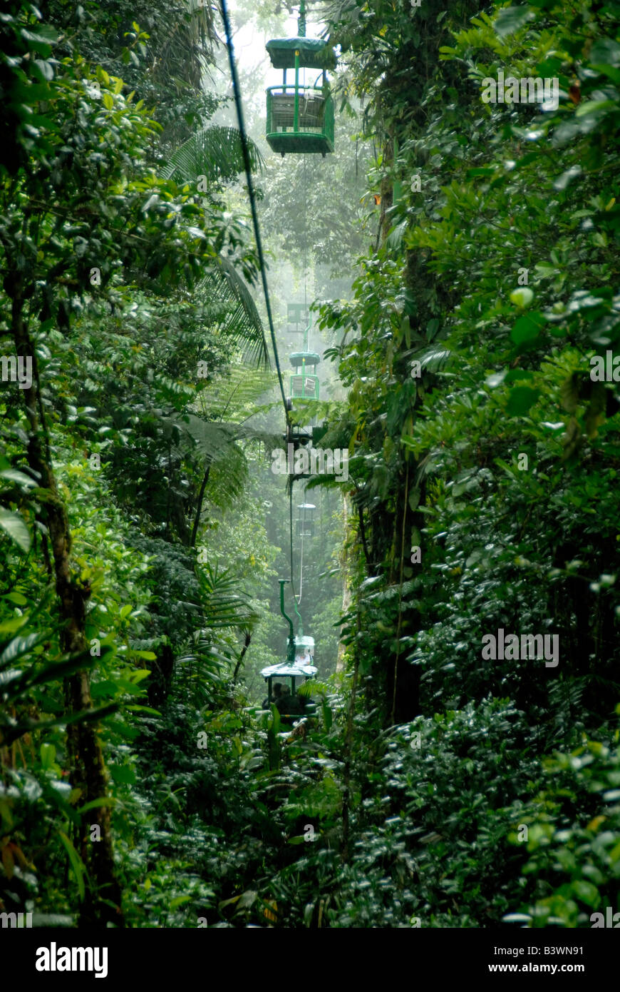 Central America, Costa Rica, Sarapiqui, Braulio Carrillo National Park.  Rain Forest Lodge canopy tram Stock Photo - Alamy