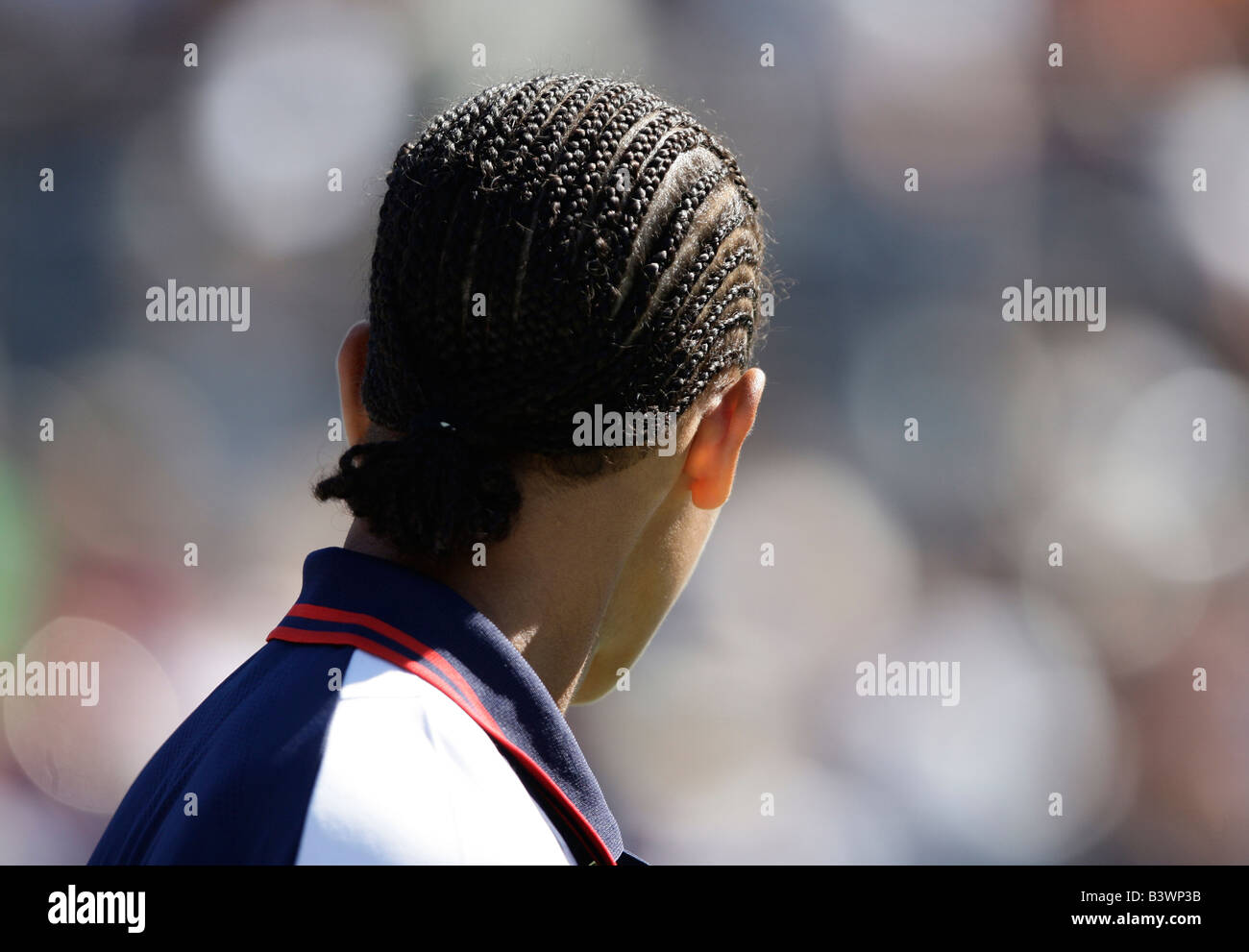 Rear view of a young mans head with braided hair Stock Photo - Alamy
