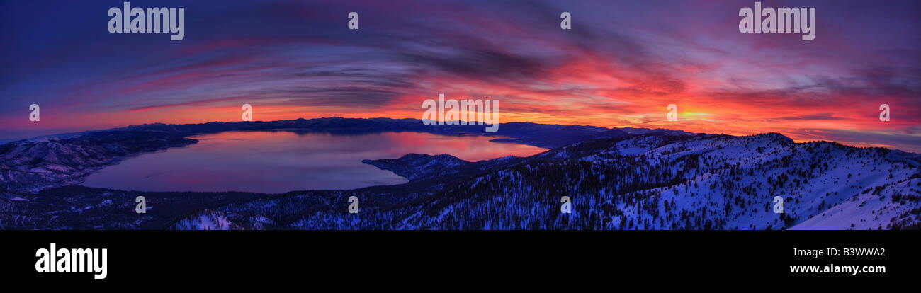 Lake surrounded by a mountain, Lake Tahoe, California, USA Stock Photo
