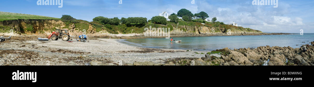 Chapel Point, Cornwall Panoramic View Stock Photo